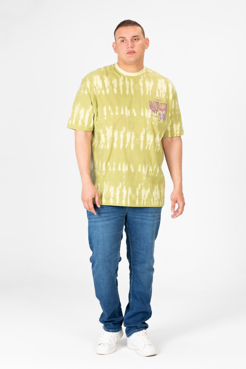 Men's Big Size Printed T-shirt With Half Sleeves And A Round Neck