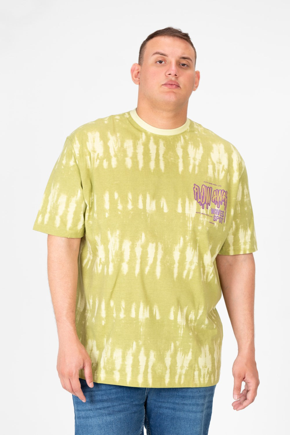 Men's Big Size Printed T-shirt With Half Sleeves And A Round Neck