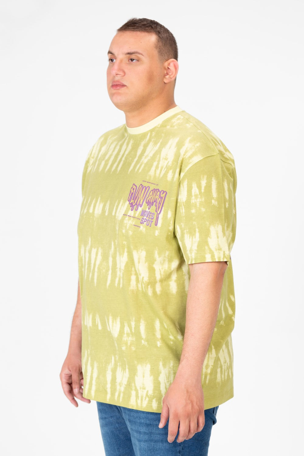 Men's Big Size Printed T-shirt With Half Sleeves And A Round Neck