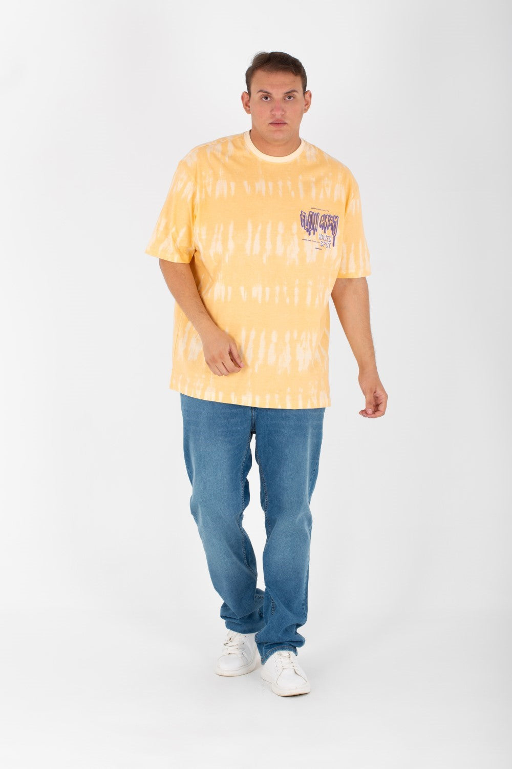 Men's Big Size Printed T-shirt With Half Sleeves And A Round Neck