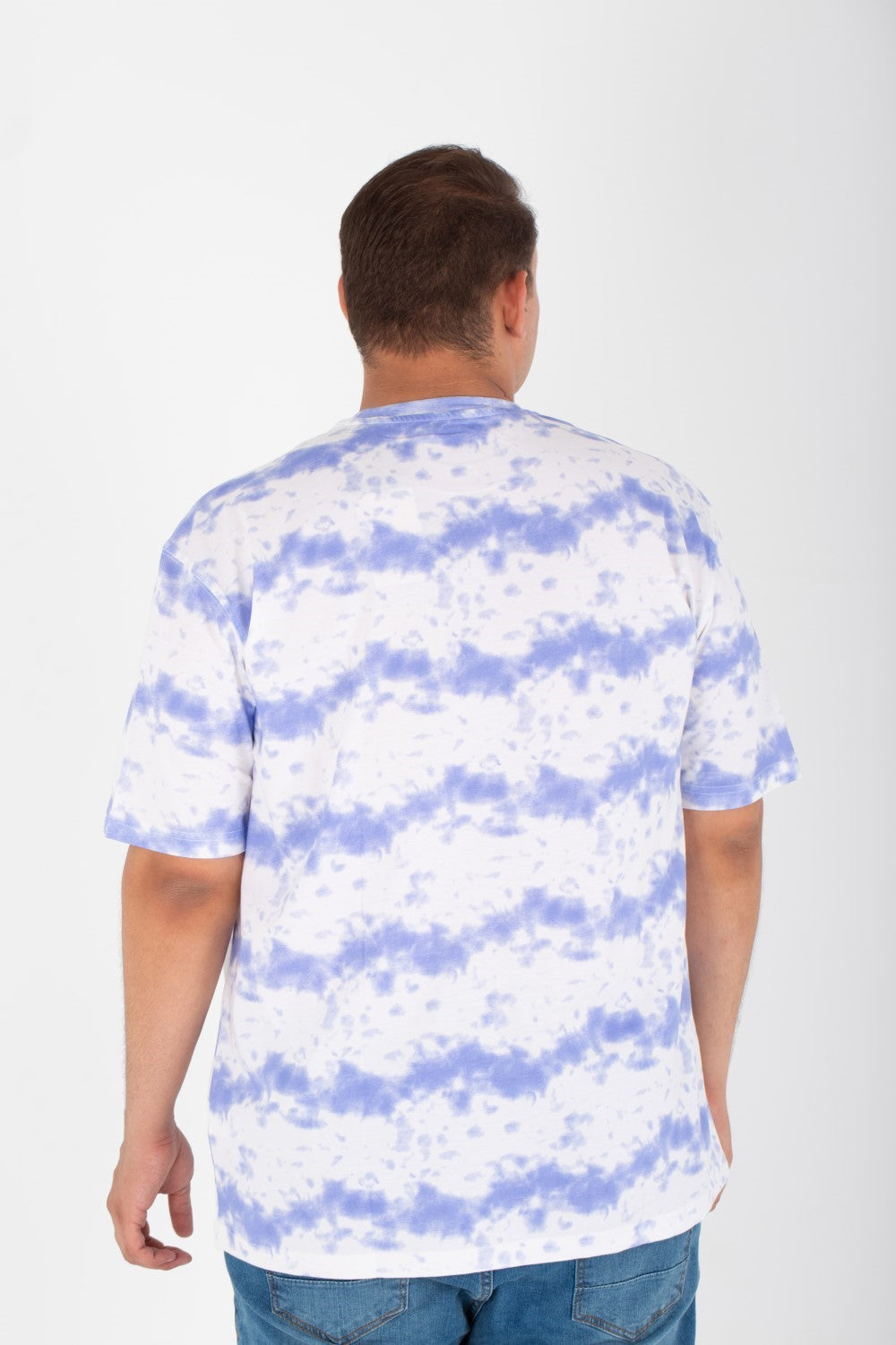 Mens Big Size Full Print T-shirt With Over Size Cut Half Sleeves