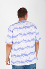 Mens Big Size Full Print T-shirt With Over Size Cut Half Sleeves