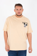 Men's Big Size Round T-shirt Printed On The Front And Back