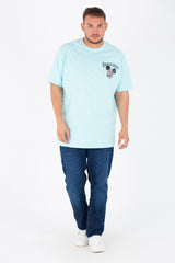 Men's Big Size Round T-shirt Printed On The Front And Back