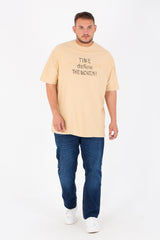 Men's Big Size Half Sleeve T-shirt With Front & Back Print And Summer Melton Material