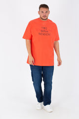 Men's Big Size Half Sleeve T-shirt With Front & Back Print And Summer Melton Material