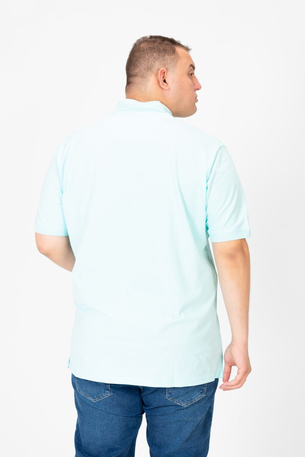 Mens Big Size Basic Solid Polo T-Shirt With Badge Tomato And Short Sleeves