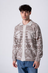 Men's Slim Fit Jumper Pullover With Full Front Buttons And Long Sleeves