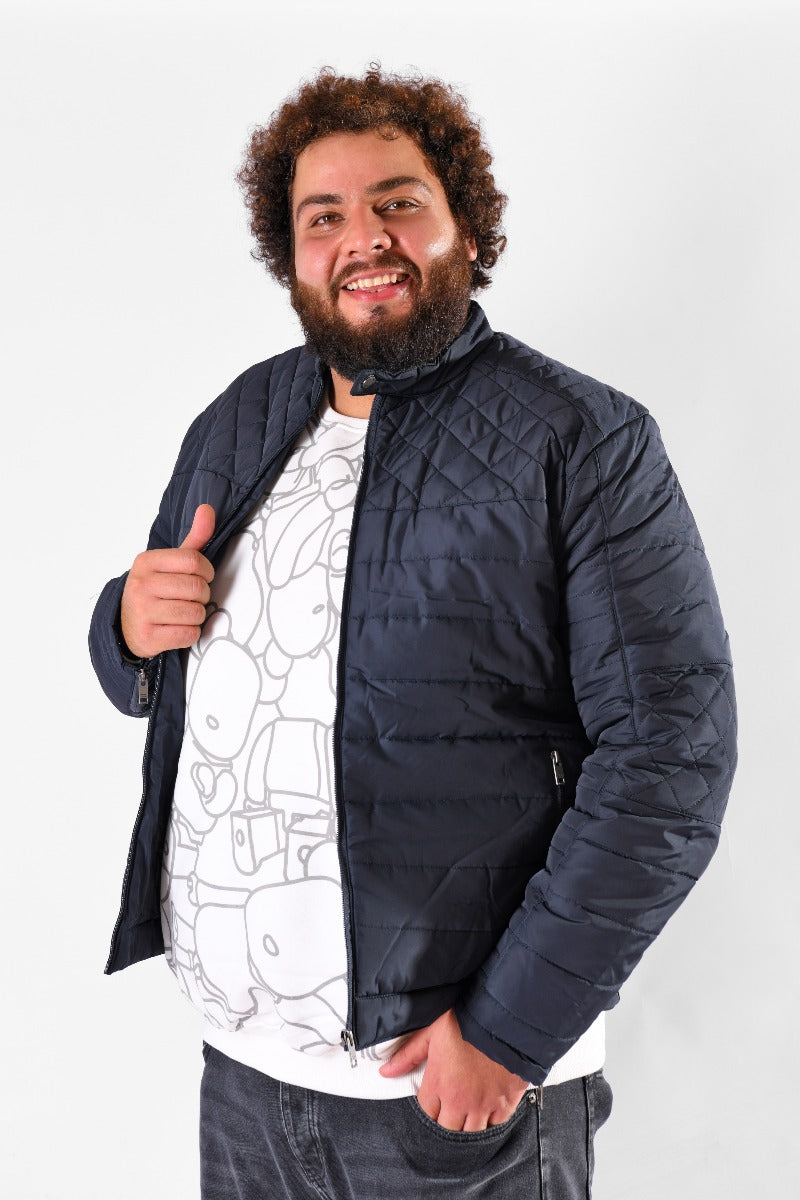 Men's Regular Fit Crew Neck Big Size Long Sleeves Padded Sweatshirt