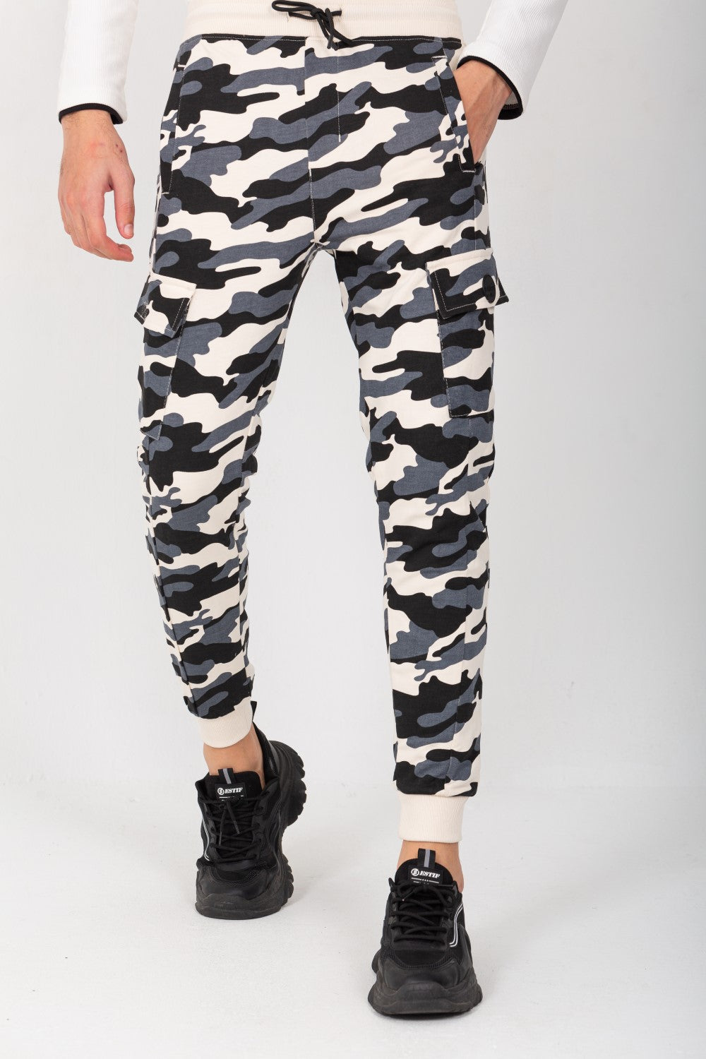 Men's Slim Fit Army Baggy Sports Soft Melton Camouflage Sweatpants