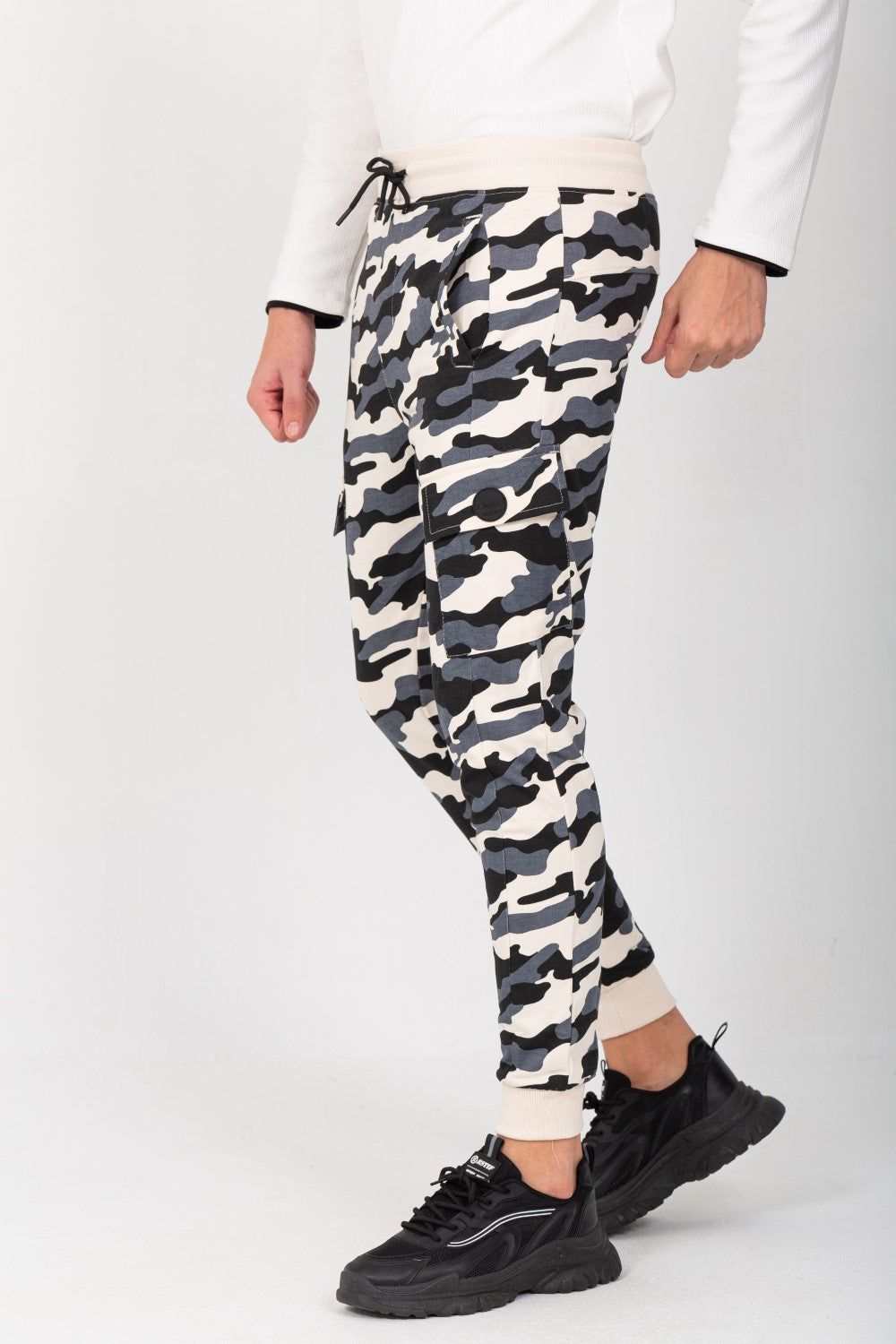 Men's Slim Fit Army Baggy Sports Soft Melton Camouflage Sweatpants