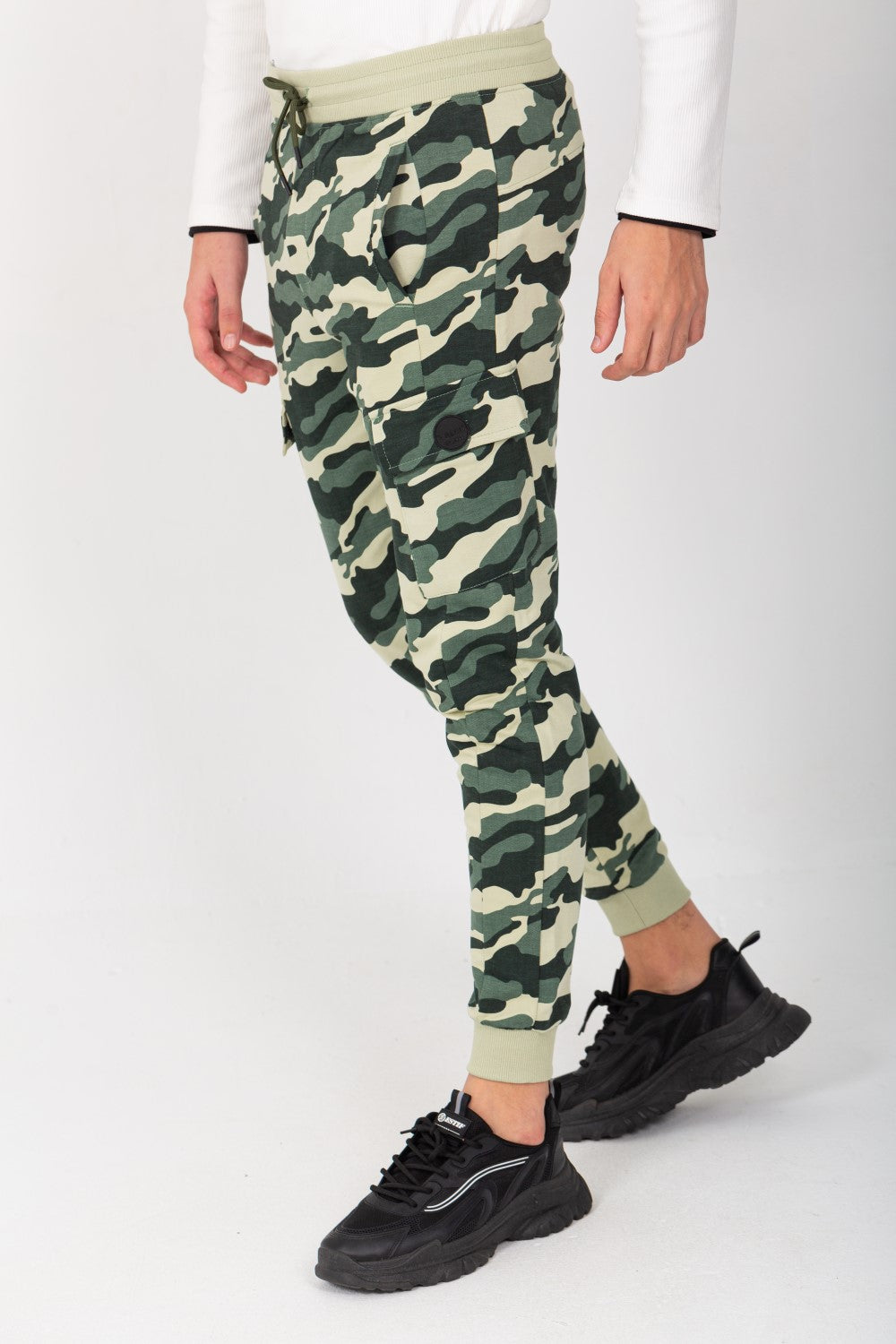 Men's Slim Fit Army Baggy Sports Soft Melton Camouflage Sweatpants