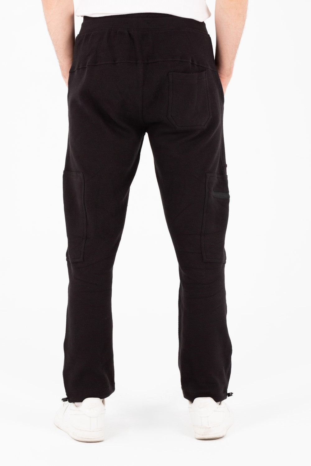 Men's Sweatpants With Modern Side Pockets In Cotton Melton Material