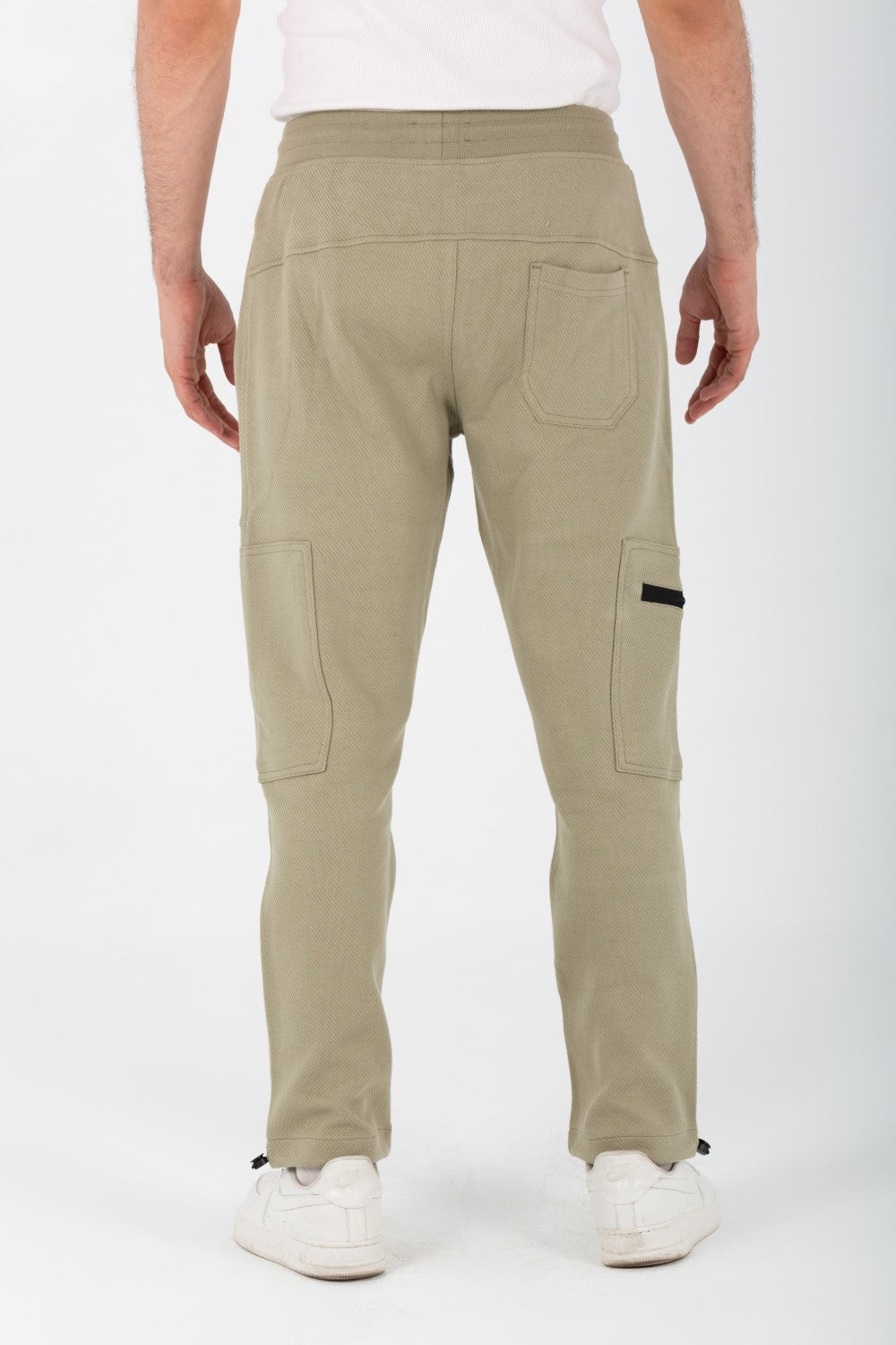 Men's Sweatpants With Modern Side Pockets In Cotton Melton Material