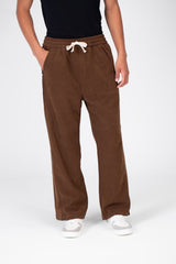 Men's Velvet Sweatpants With Elastic Waistband In Modern Cut And Back Pocket