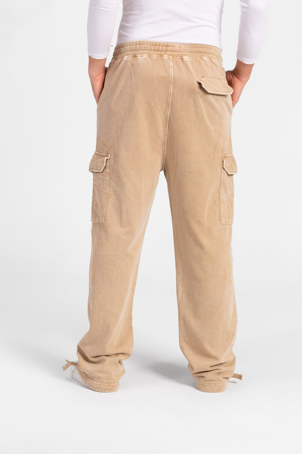 Men's Wide Leg Elastic Waistband Sweatpants With Side Pockets