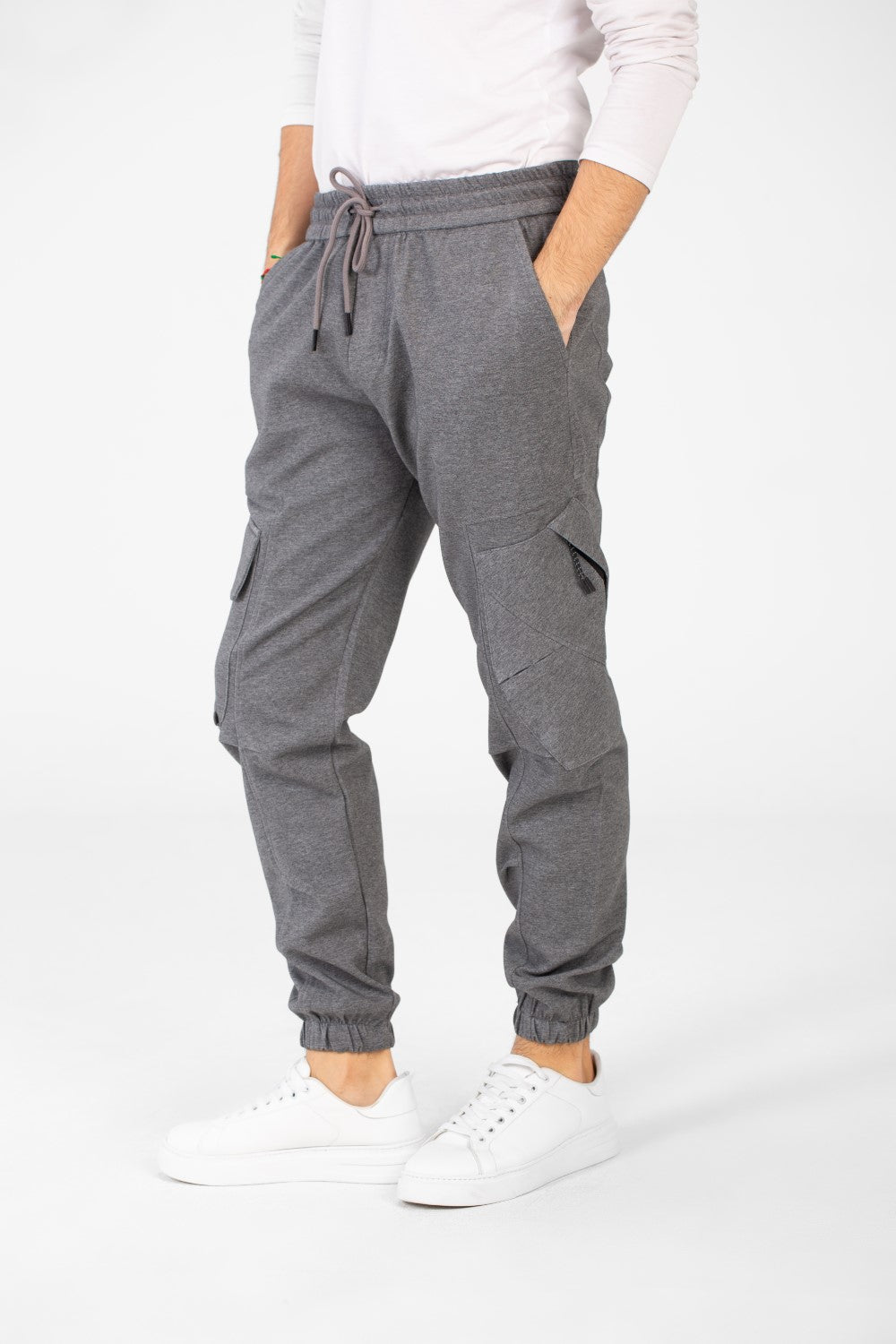 Men's Basic Plain Jogger Sweatpants With Side Pockets