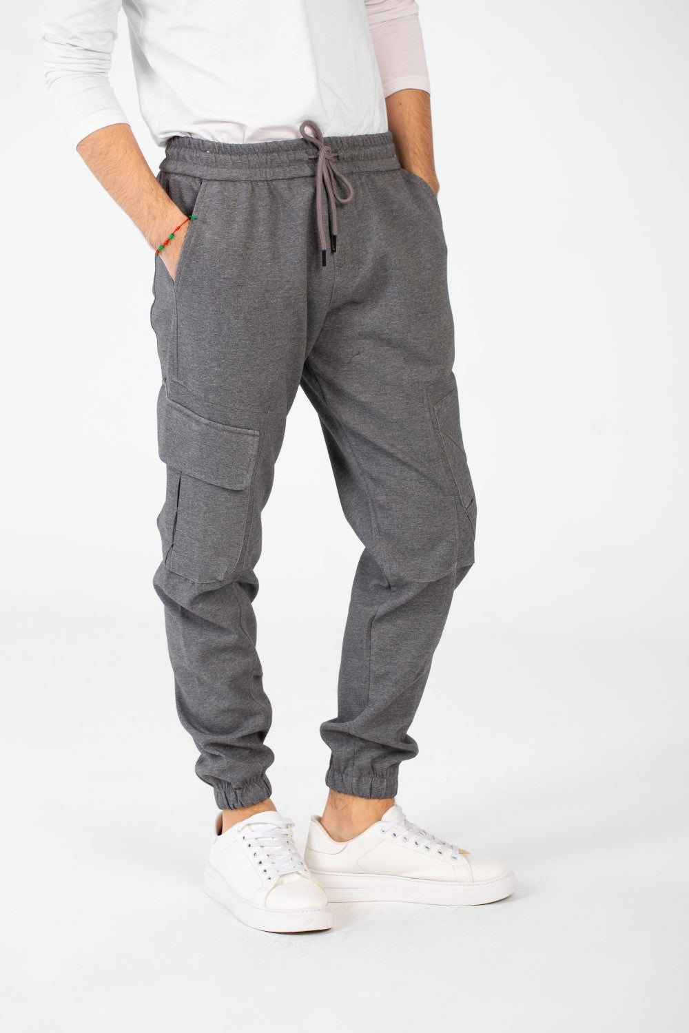 Men's Basic Plain Jogger Sweatpants With Side Pockets