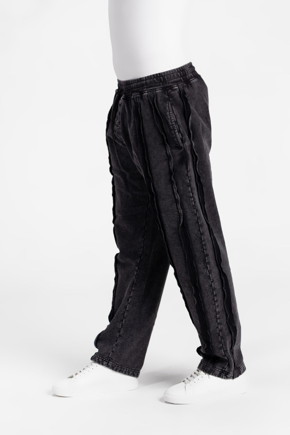 Men's Elastic Waistband Washed Sweatpants