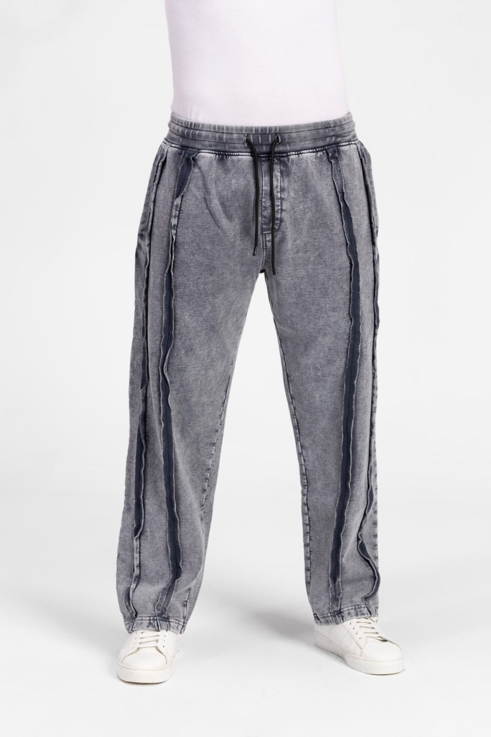 Men's Elastic Waistband Washed Sweatpants
