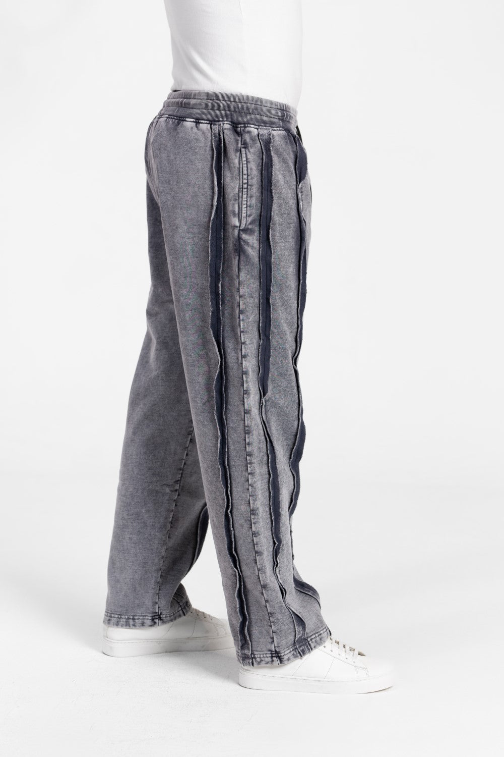 Men's Elastic Waistband Washed Sweatpants