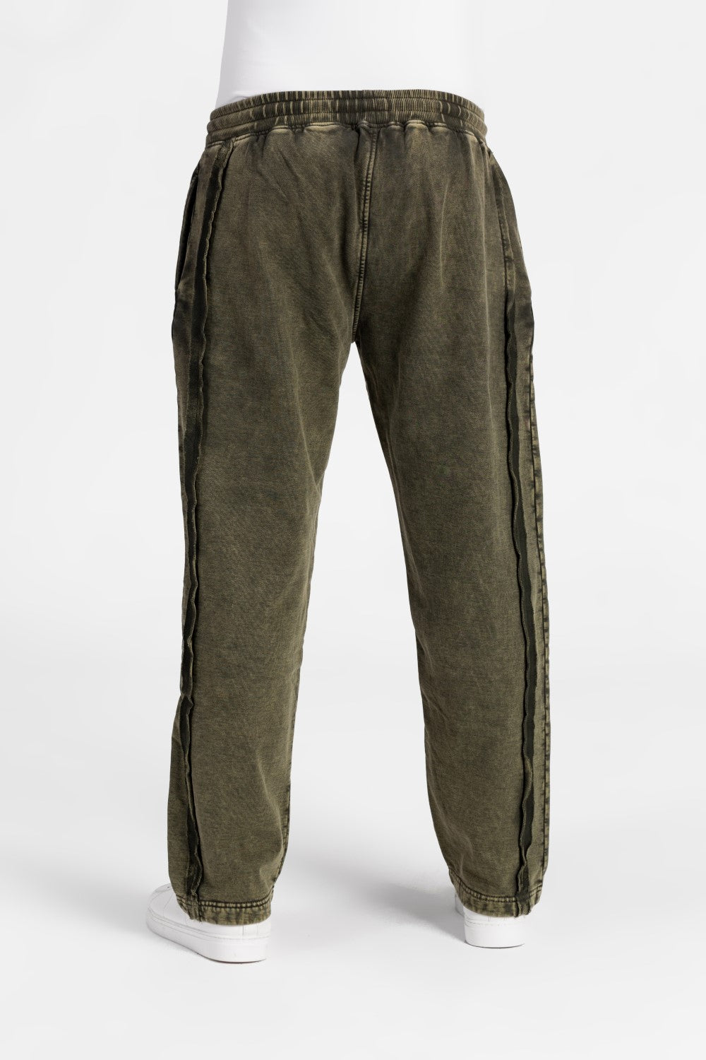 Men's Elastic Waistband Washed Sweatpants