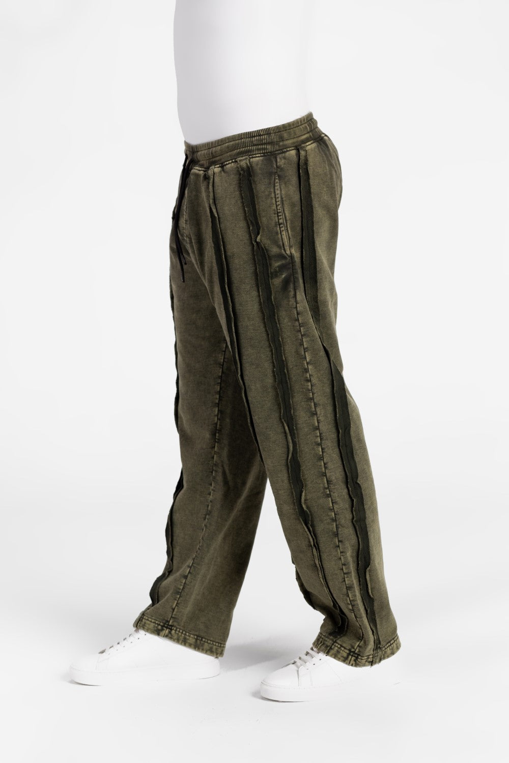 Men's Elastic Waistband Washed Sweatpants