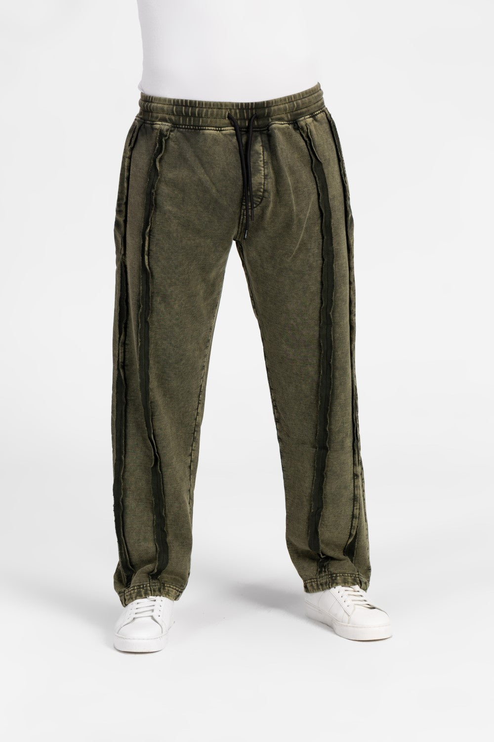Men's Elastic Waistband Washed Sweatpants