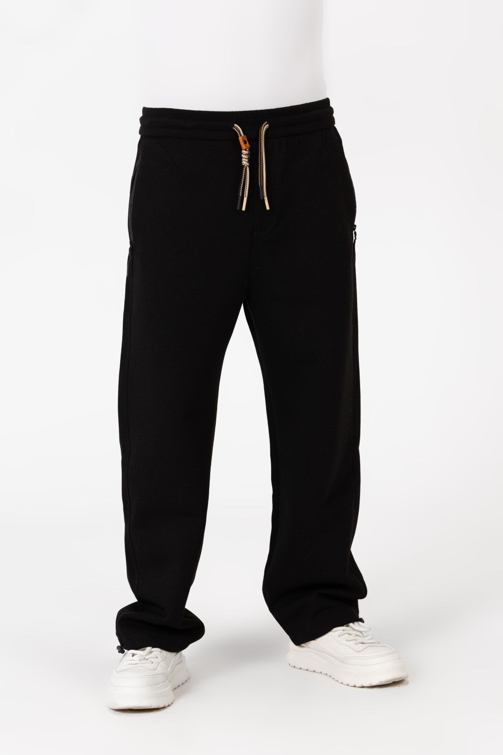 Men's Tomato Oversized Sweatpants With Elastic Waistband And Modern Zipper Pockets