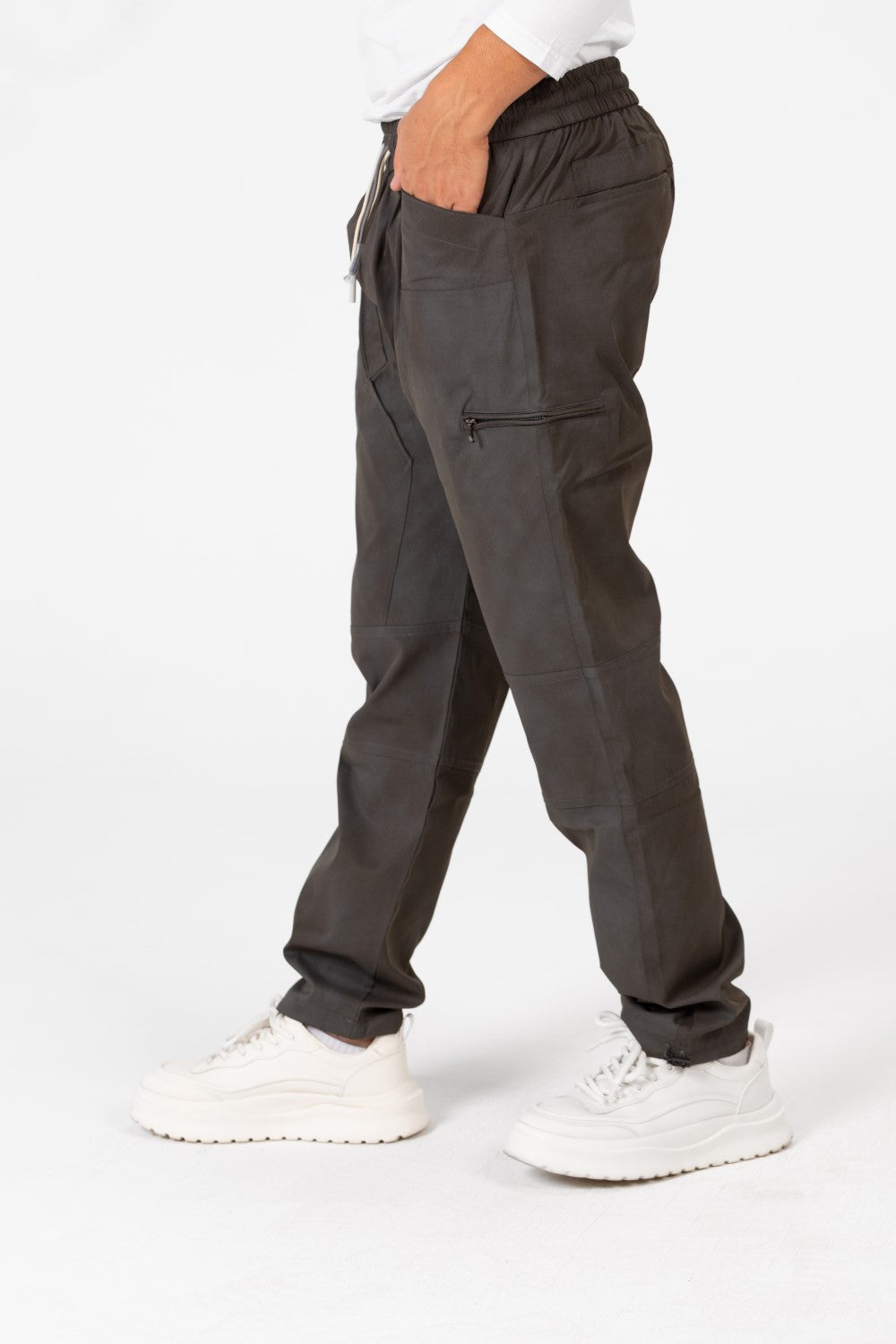 Men's Oversized Sweatpants With Elastic Waistband And Modern Zipper Pockets