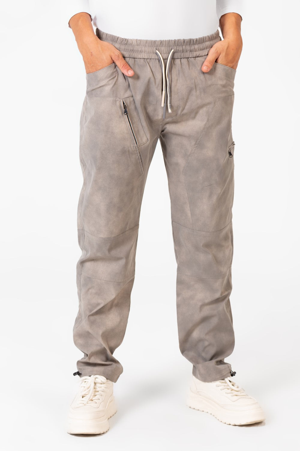 Men's Oversized Sweatpants With Elastic Waistband And Modern Zipper Pockets
