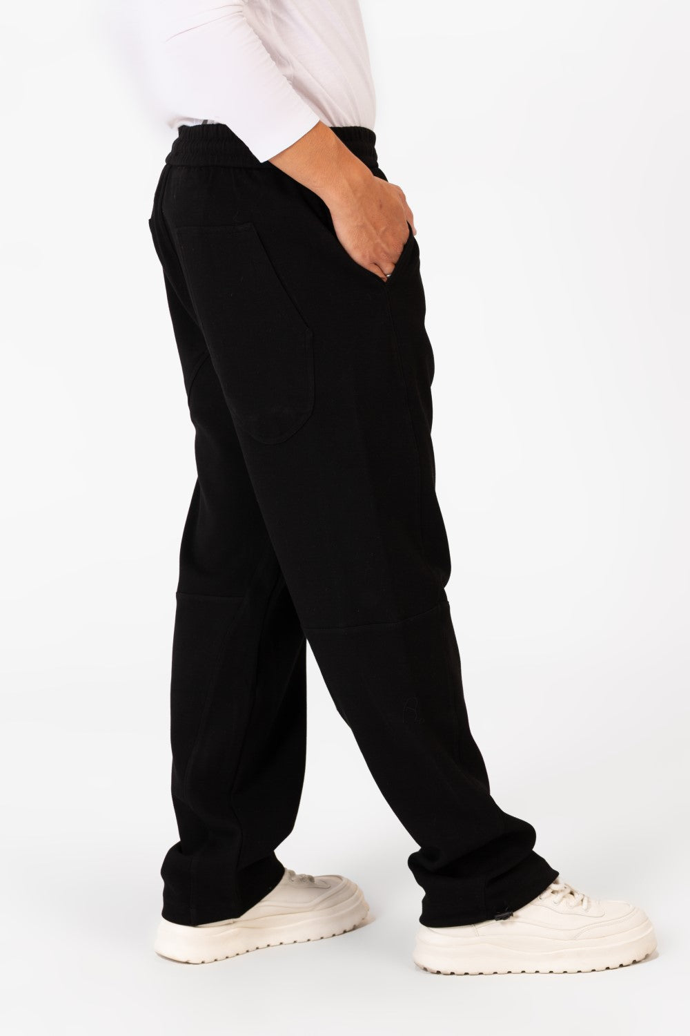 Men's Wide Leg Basic Tomato Sweatpants With Elastic Waistband And Modern Back Pockets