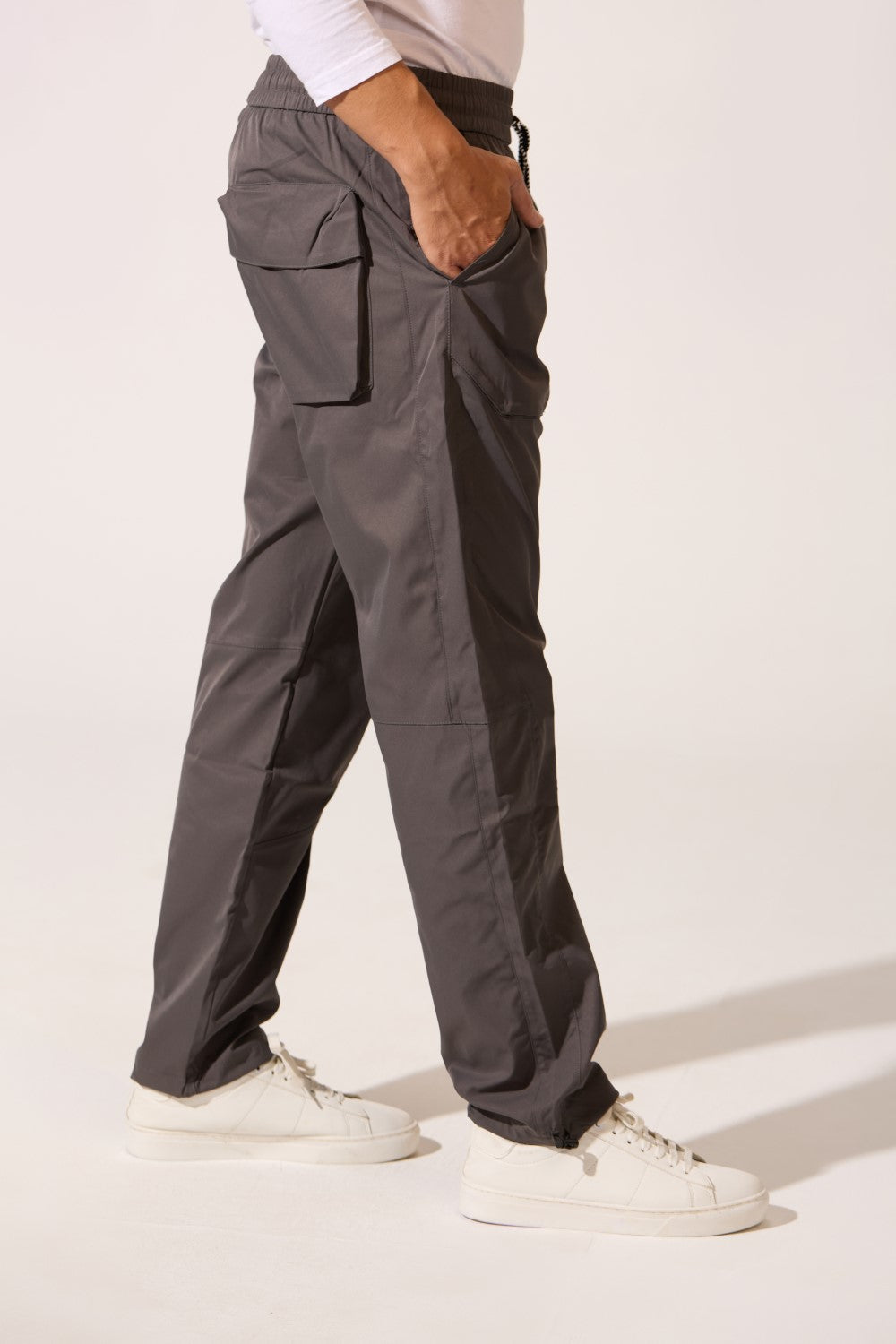 Men's Tomato Soft Waterproof Oversized Pants With Elastic Waistband And Back Pocket
