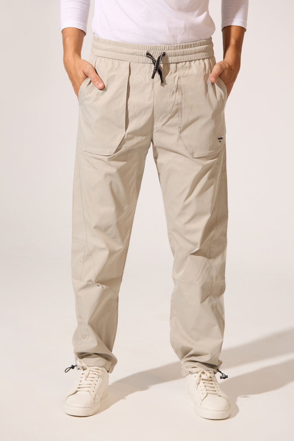 Men's Tomato Soft Waterproof Oversized Pants With Elastic Waistband And Back Pocket
