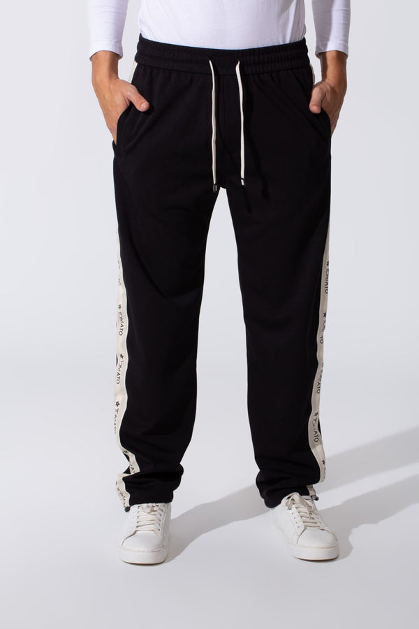 Men's Tomato Oversized Sweatpants With Elastic Waistband And Side Stripe