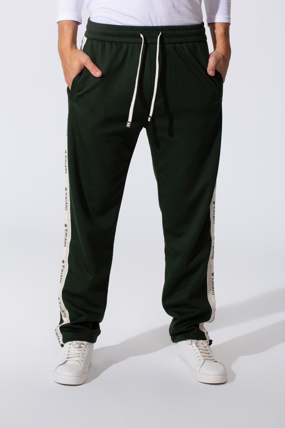 Men's Tomato Oversized Sweatpants With Elastic Waistband And Side Stripe