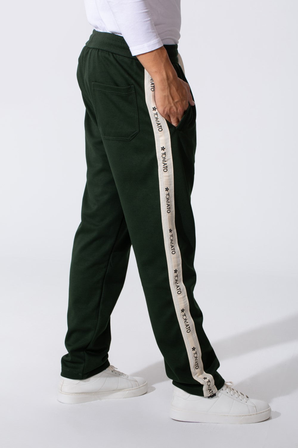 Men's Tomato Oversized Sweatpants With Elastic Waistband And Side Stripe