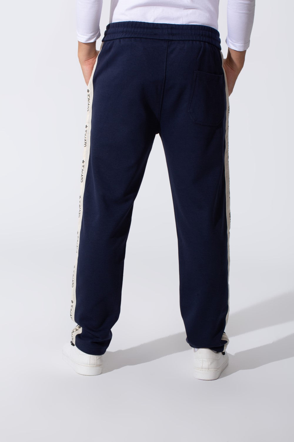 Men's Tomato Oversized Sweatpants With Elastic Waistband And Side Stripe
