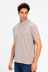 Men's Slim Fit Dotted Polo T-shirt In Distinctive Design