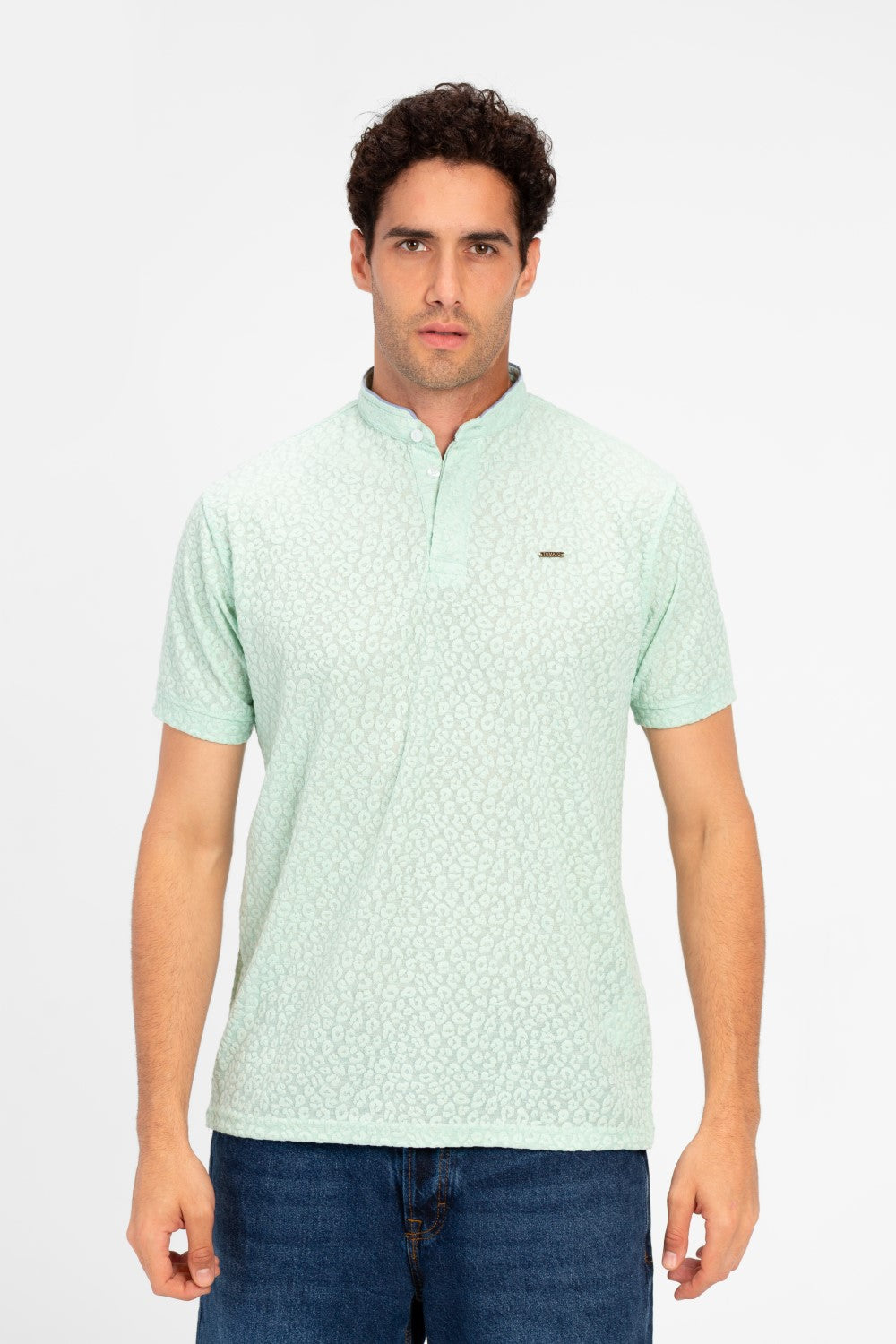 Men's Slim Fit Dotted Polo T-shirt In Distinctive Design