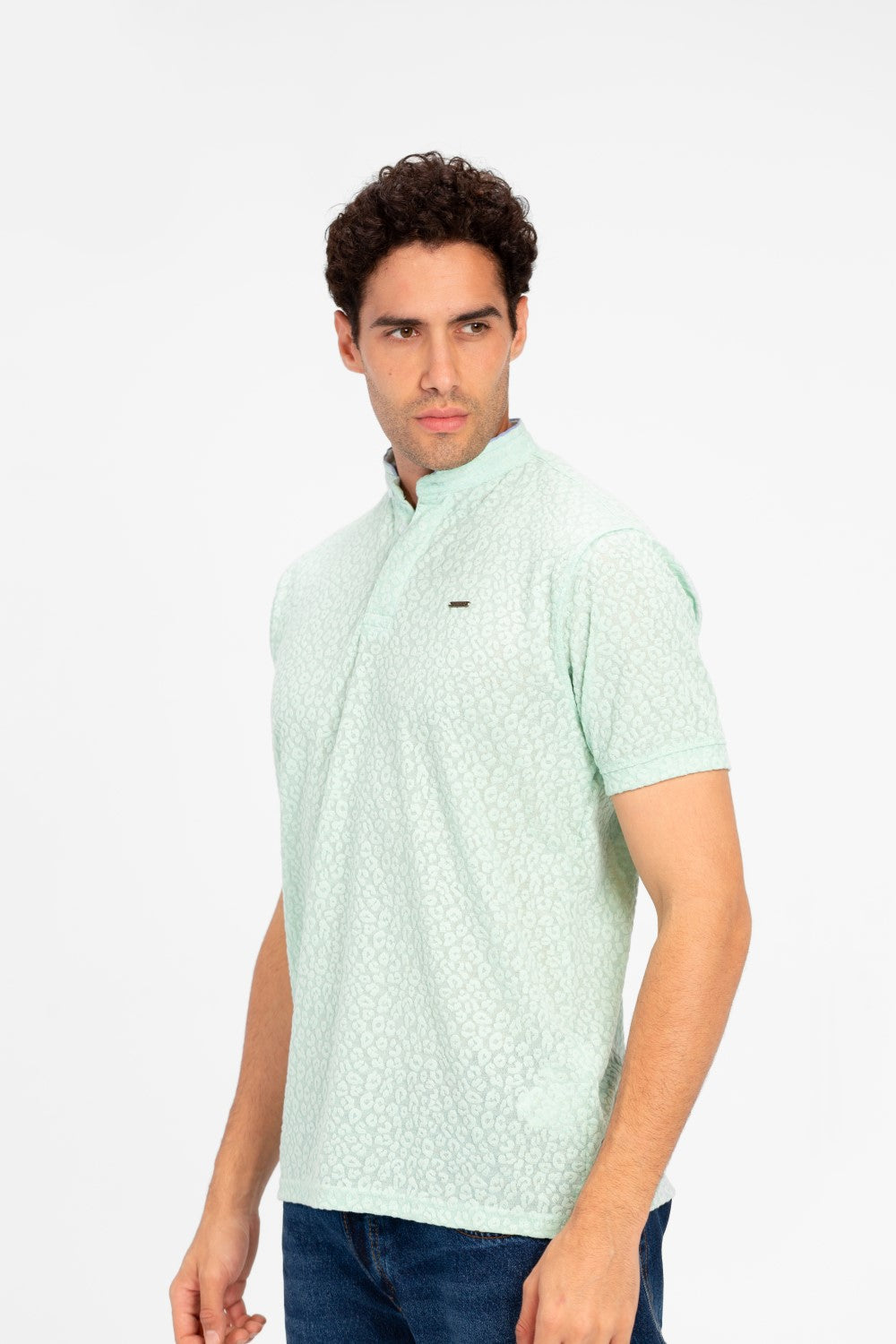 Men's Slim Fit Dotted Polo T-shirt In Distinctive Design