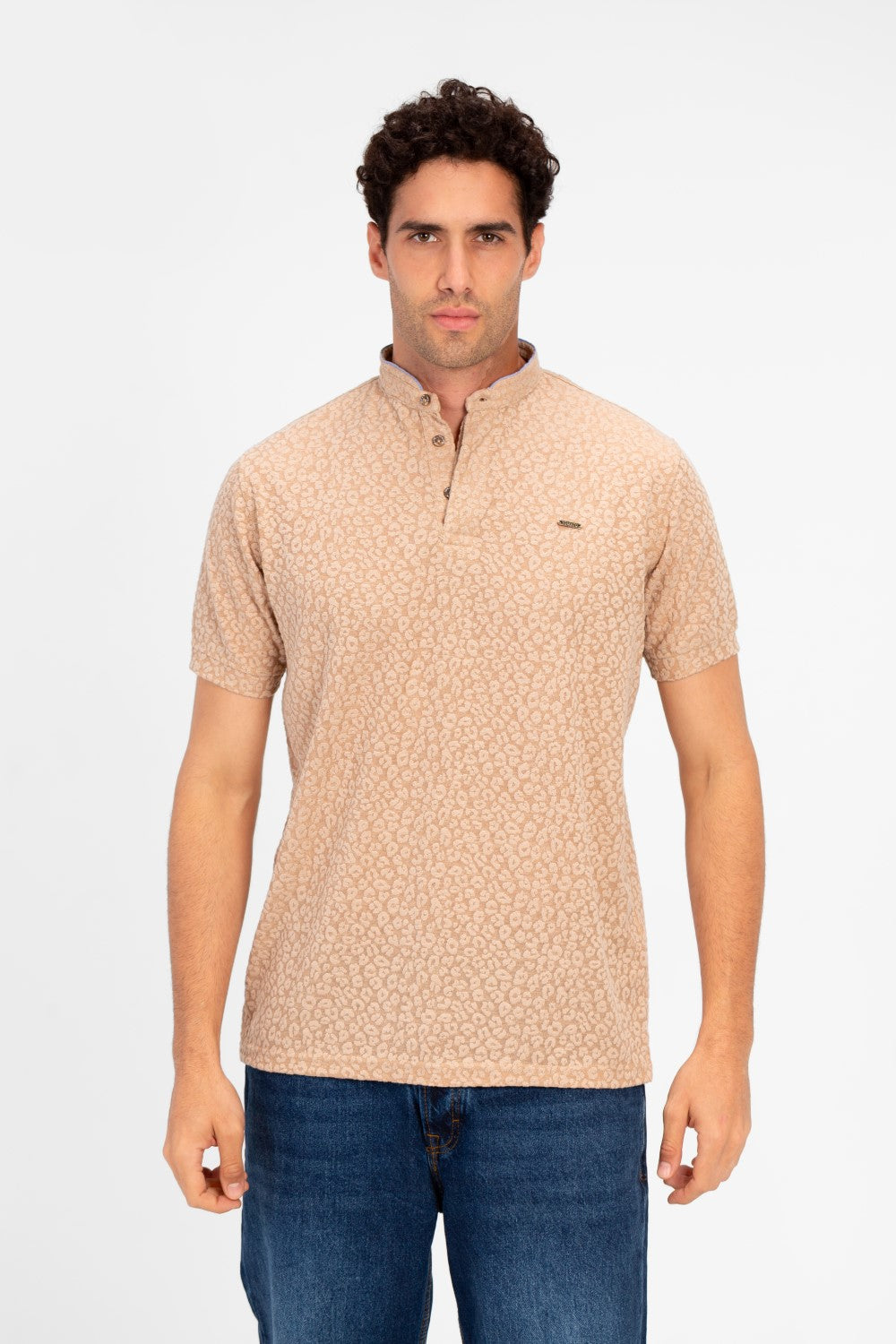 Men's Slim Fit Dotted Polo T-shirt In Distinctive Design