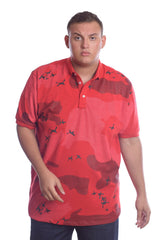 Men's Big Size Polo Full Printed Cotton T-shirt