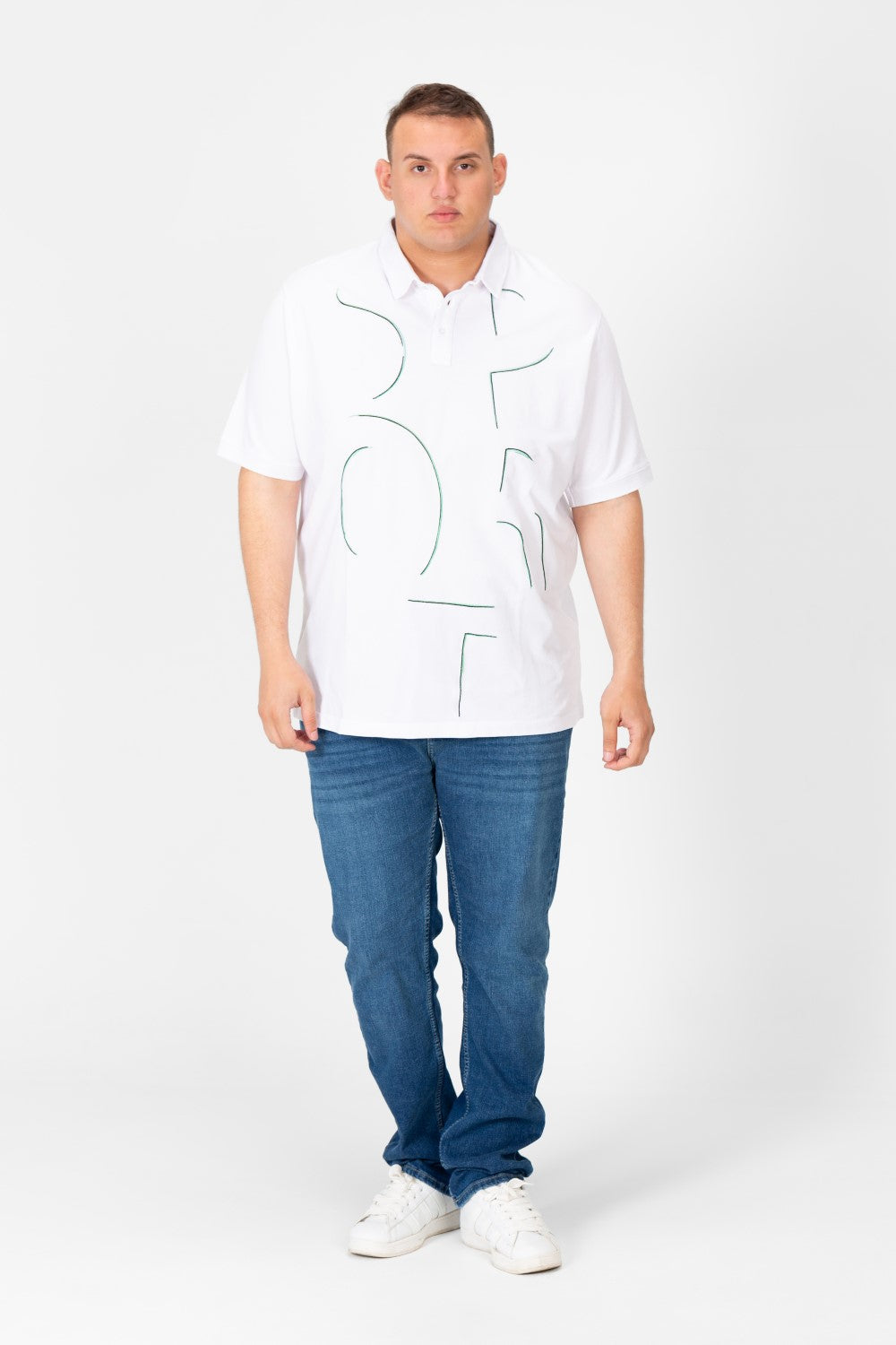 Men's Big Size Printed Half Sleeve Polo T-Shirt