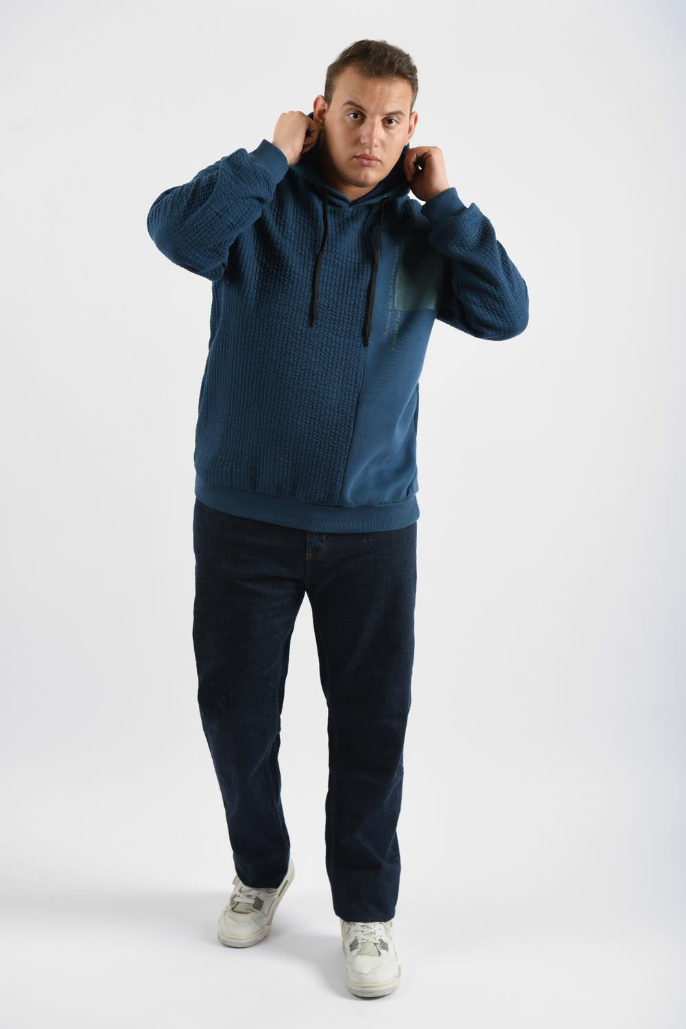 هودي رجالي بقصة عادية بمقاس كبير من ميلتون أساسي مبطن