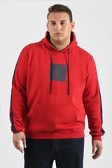 Men's Big Size Hoodie Regular Fit Soft Melton Front Printed Padded Sweatshirt