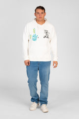 Men's Big Size Printed Sweatshirt With Kangaroo Pocket