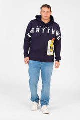 Men's Big Size Hood Sweatshirt With Front Print