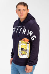 Men's Big Size Hood Sweatshirt With Front Print