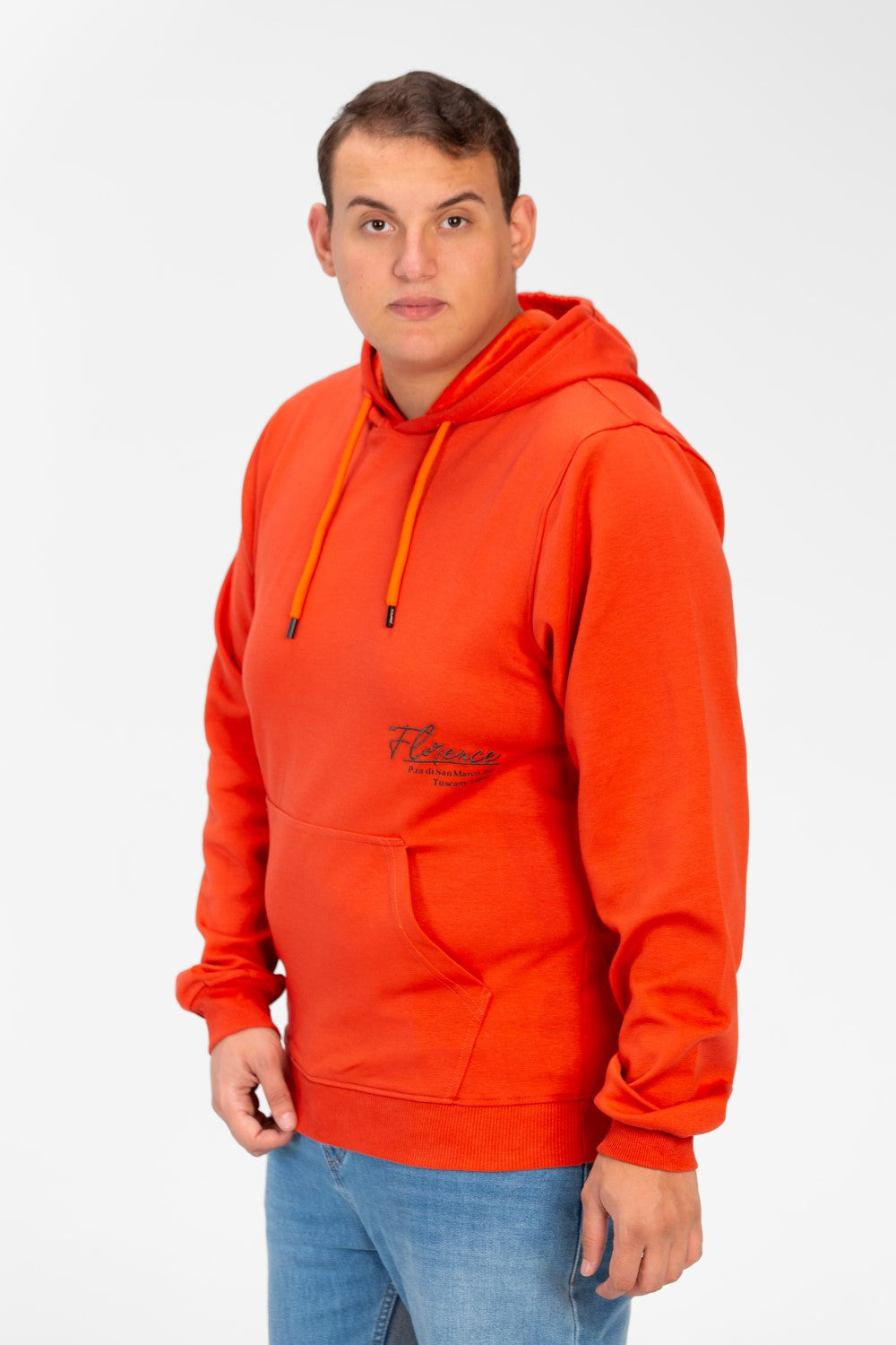 Men's Big Size Hood Sweatshirt With Front Print